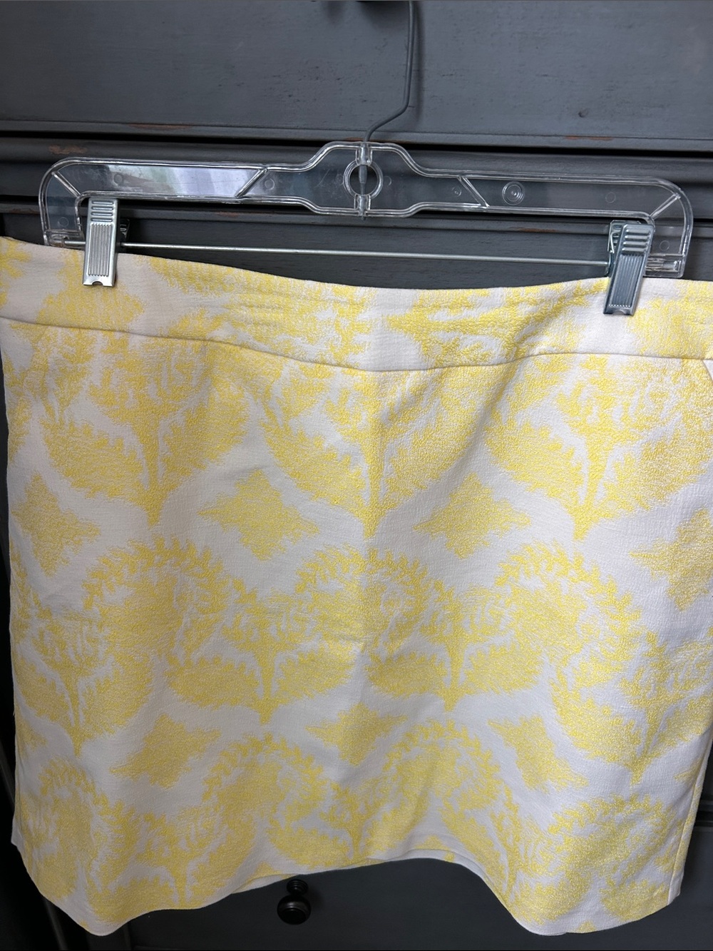 The Limited Yellow and White Floral Jacquard Mini Skirt